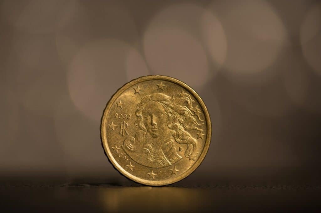 Historic gold coins representing currency parities