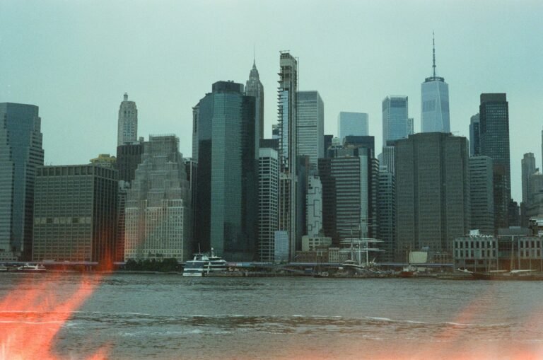 Commercial financial district skyline