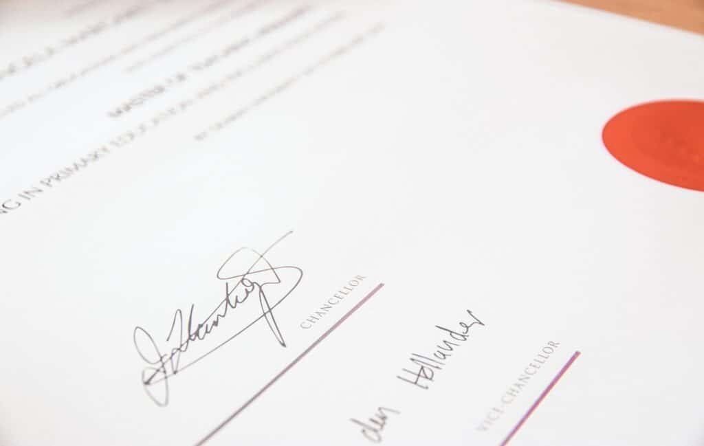 Business documents representing employee stock options
