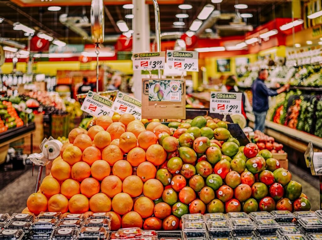 Illustrative grocery-shopping photograph representing rising household prices