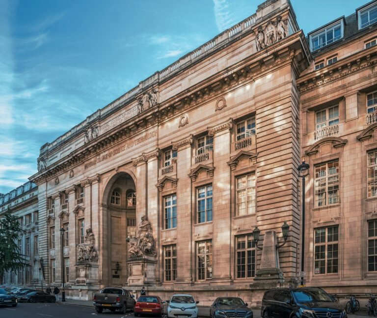 Classical London bank building architecture