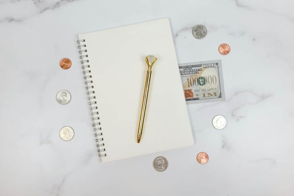 Money and accounting paperwork flat lay