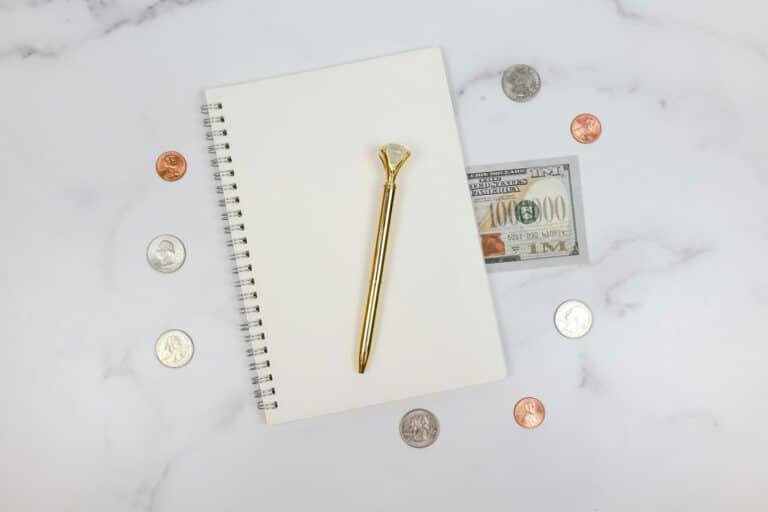 Money and accounting paperwork flat lay