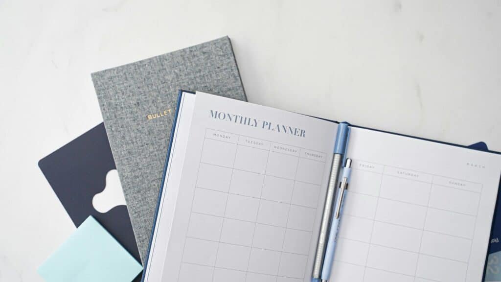 Notebook representing long-term retirement planning