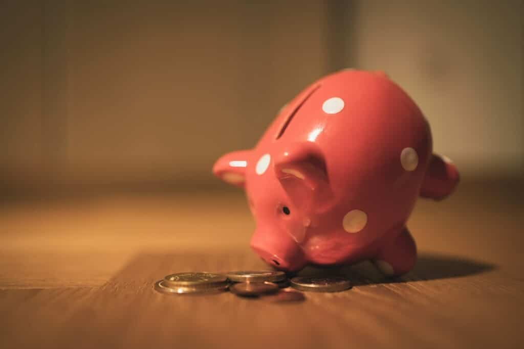 Savings and regular contributions represented with coins